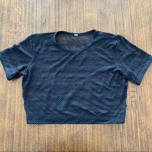 lululemon athletica Black Mesh Crop Top